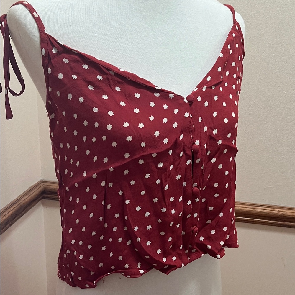 Amuse Society Red Floral Crop Top
